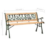 vidaXL Banc de jardin 122 cm fonte et bois de sapin massif