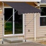 Store banne manuel rétractable 2L x 1 5l x 1 7-2 8H m inclinaison réglable installation rapide métal alu polyester gris