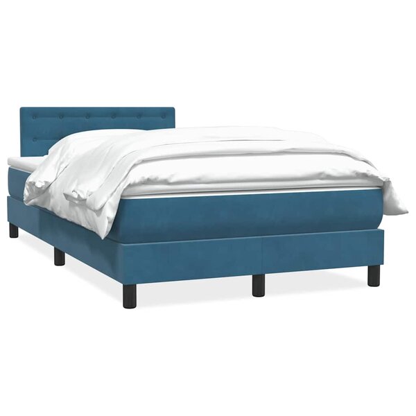 vidaXL Sommier à lattes de lit et matelas bleu foncé 120x210cm velours