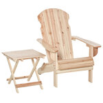 Fauteuil de jardin Adirondack pliable avec repose-pied et table basse bois sapin traité naturel