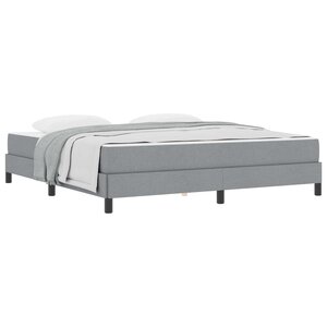 vidaXL Lit à ressorts avec matelas Gris clair 180 x 200 cm tissu