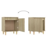 Vidaxl tables de chevet pieds en bois 2 pièces chêne sonoma 40x30x50 cm