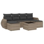 vidaXL Salon de jardin avec coussins 7 Pièces gris clair résine tressée