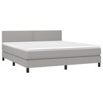 vidaXL Sommier à lattes de lit avec matelas Gris clair 180x200cm Tissu