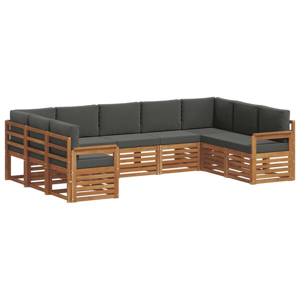 vidaXL Ensemble de canapé d'angle 9 Pièces Naturel et Anthracite