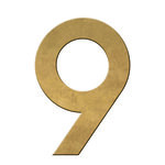 Numéro 9-Numéro adhésif pour boîtes aux lettres - Vinyle épais texturé, hauteur 50 mm - Or Vieilli