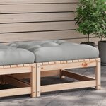 vidaXL Repose-pied de jardin avec coussin bois de pin massif