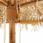 vidaXL Parasol en bambou avec toit en feuille de bananier 210 cm