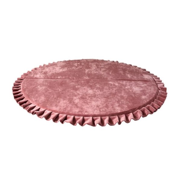 Tapis de jeu pliable en velours 105 rond rose