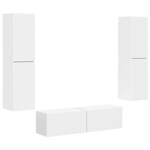 vidaXL Ensemble meuble TV 6 Pièces Blanc Bois d'ingénierie