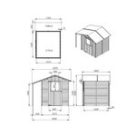 Abri de jardin bois + abri bûches - FSC - 4.21m²- L 235 x l 164 x H 200 cm