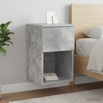 vidaXL Armoire de lit Gris béton 29 x 31 5 x 49 cm Bois d'ingénierie