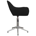 vidaXL Chaise pivotante de salle à manger Noir Tissu