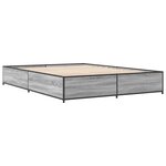 vidaXL Cadre de lit sonoma gris 150x200 cm bois d'ingénierie et métal