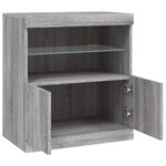 vidaXL Buffet avec lumières LED sonoma gris 60 5x37x67 cm