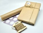 Kit paquet cadeau kraft et sticker dentelle