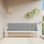 vidaXL Coussins de banc de jardin 2 Pièces gris 200x50x7 cm tissu Oxford