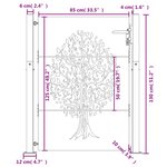 vidaXL Portail de jardin 105x130 cm acier corten conception de l'arbre