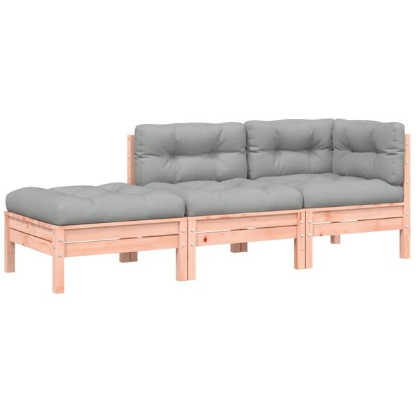 vidaXL Canapé de jardin avec coussins et repose-pied 2 places