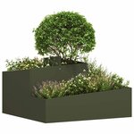 vidaXL Cache-pot de jardin Vert olive 80 x 80 x 50 cm