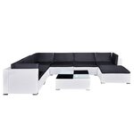 Salon de jardin meuble d'extérieur ensemble de mobilier 8 pièces avec coussins résine tressée blanc 02_0017670
