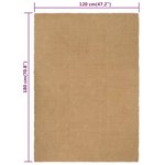 vidaXL Tapis rectangulaire Naturel 120x180 cm Jute
