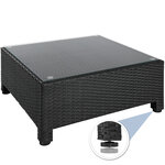 Tectake Salon bas de jardin AMY 5 places avec 2 sets de housses - noir