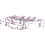 vidaXL Cadre de lit sans matelas cire marron 90x190 cm bois pin massif