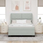 vidaXL Lit à ressorts avec matelas Gris clair 160 x 200 cm Velours