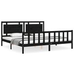 vidaXL Cadre de lit sans matelas noir 200x200 cm bois massif de pin
