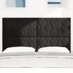 vidaXL Tête de lit LED   design en blocs de diamant noir  160 cm
