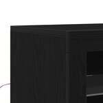 vidaXL Armoires de côté avec lumières LED 2 Pièces Chêne noir 41x37x67 cm