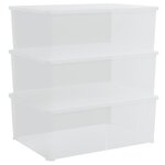 vidaXL Boîtes de rangement en plastique 3 Pièces 10 L empilables