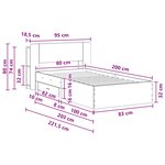 vidaXL Cadre de lit avec rangement Chêne artisanal 80 x 200 cm