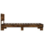 vidaXL Cadre de lit avec tête de lit Chêne fumé 80 x 200 cm