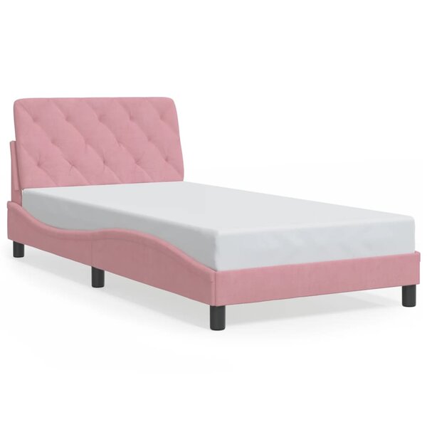 vidaXL Cadre de lit sans matelas rose 100x200 cm velours