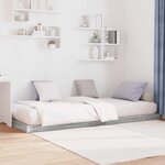 vidaXL Cadre de lit surélevé Gris Sonoma 86 5 x 200 cm