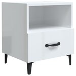 vidaXL Tables de chevet 2 Pièces Blanc brillant Bois d'ingénierie