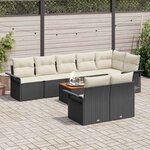 vidaXL Ensemble de canapé de jardin 9 Pièces Noir Poly rotin