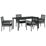 vidaXL Ensemble de salle à manger pour jardin 5 Pièces Noir polyrotin