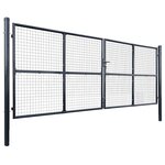 vidaXL Portail en maille de jardin Acier galvanisé 400 x 150 cm Gris