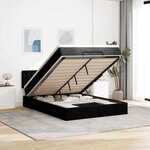 vidaXL Lit ottoman avec matelas et LED noir 140x190 cm tissu