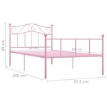 vidaXL Cadre de lit sans matelas rose métal 90x200 cm