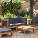 vidaXL Salon de jardin 2 Pièces avec coussins Bois d'acacia solide
