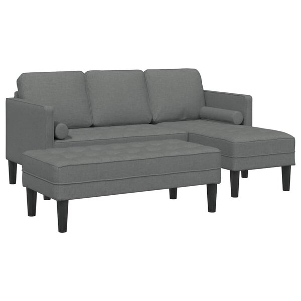 vidaXL Ensemble de Canapés 2 Pièces Gris foncé 173 x 131 x 67 cm tissu