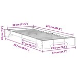vidaXL Cadre de lit Marron 80 x 220 cm Pin massif