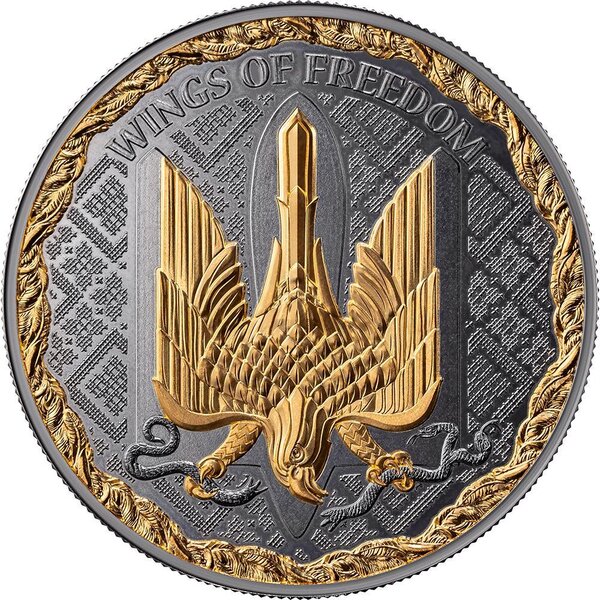 Pièce de monnaie en Argent 1000 Satoshi g 31.1 (1 oz) Millésime 2025 United Crypto States THE WINGS OF FREEDOM