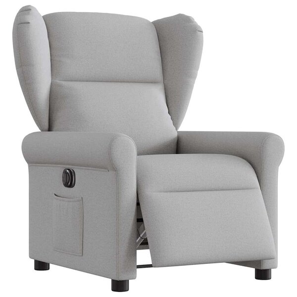 vidaXL Fauteuil inclinable électrique gris nuage tissu