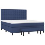 vidaXL Sommier à lattes de lit avec matelas Bleu 180x200 cm Tissu