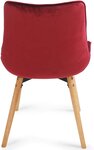 Lot de 4 chaises de salon salle à manger pied en bois et velours rouge foncé 01_0000558